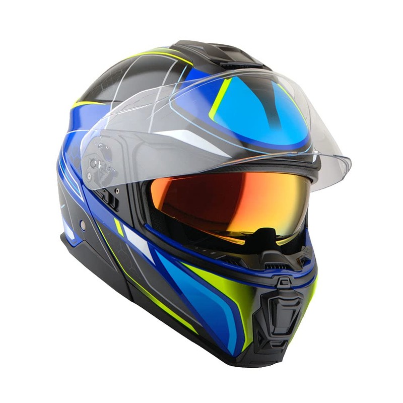 Martian Motorcycle Modular Full Face Helmet Flip up Dual Visor