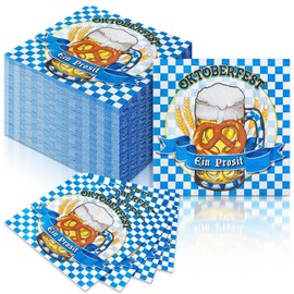 Feifeiya 60 Pcs Oktoberfest Theme Party Cocktail Paper Napkins 6.5 x 6.5 Inches Disposable Paper Napkins Dessert Beverage Tissue for Decoupage Luncheon Tissue for Theme Party Wedding Birthday