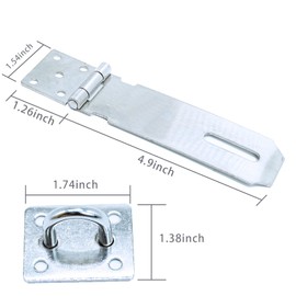 Padlock Hasp Stainless Steel Security Hasp Door Latch Gate Lock Folding Lock Shed Locking Door Lock for Doors Cabinets Wooden Gates 5 Inches
