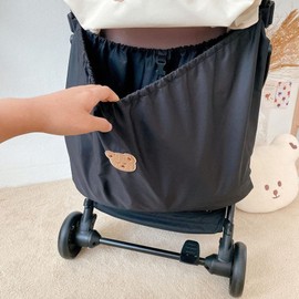 Stroller Bag Organiser, Elastic, Large Capacity, Nylon, Compact Design, Stroller Organiser for Baby Essentials, Nappy Wallet (Little Bear)