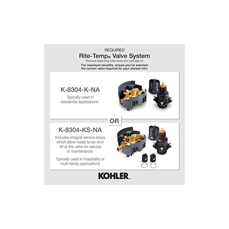 Kohler TLS45106-4-CP Alteo Rite-Temp Shower Valve Trim with Lever Handle,