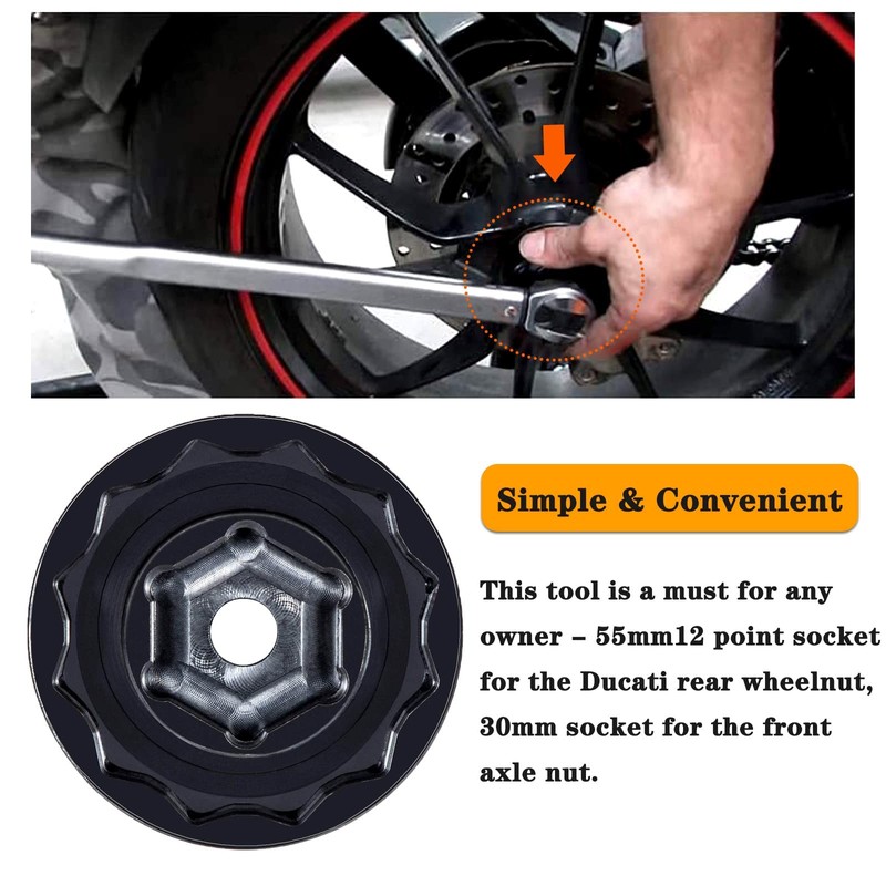 Front Rear Wheel Axle Nut Socket Tool Fits for Ducati