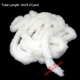 Honbay 5.47 Yards Christmas Faux Fur Ribbon Trim Soft Fluffy White Fabric Strips for Christmas Tree Decor Wreath Garland Bows or Clothing Embellishment (2 Inches)