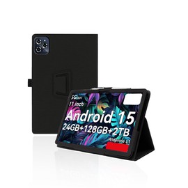 for TABWEE T90 11 Inch Android Tablet Case,Folding Stand Protective Cover with Pencil Holder and Wrist Strap,Full Protection, Premium PU, Scratch Resistant(Black)