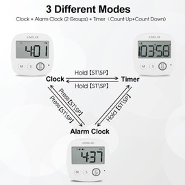 AIMILAR Digital Kitchen Timer with Alarm – Multi-Function Countdown Timer, Big Digits, Magnetic, Stand & Hang for Cooking & Baking
