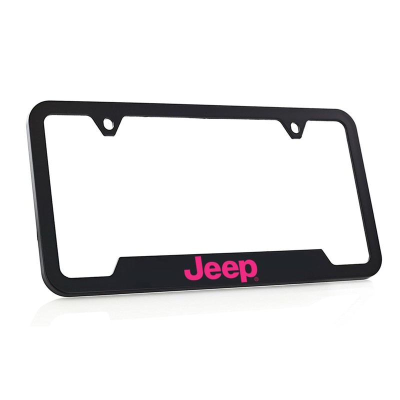Jeep UV Printed in Tuscadero Pink Black Plated Plastic License