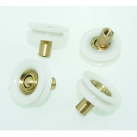 ShowerPart V-Grooved Ball Joint Shower Door Rollers/Wheels/Runners LW045, Shower Door Wheel Diameter 20mm, Wheel Thickness 6mm, Nylon, Shower Door Replacement Parts, 4X