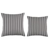 Classic Ash Gray Cabana Tent Stripe Throw Pillow