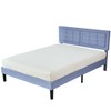 VECELO Full Size Bed Frame with Adjustable Headboard, Upholstered Button