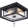 CALOKES Motion Sensor Outdoor Ceiling Light - Industrial Style, Flush