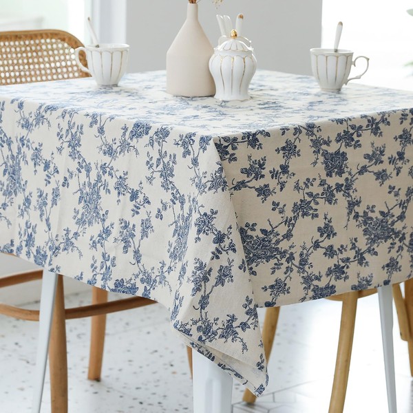 Pastoral Square Tablecloth - 60 x 60 Inch - Linen