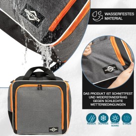 GREMEX Ski Boot Bag with Helmet - Waterproof, Ski Boot Backpack with Helmet Compartment - Titanium Stitching, Durable, Red, Large