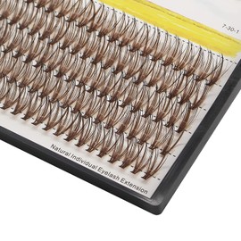 Hannahool 10-20mm Available 120pcs Thickness 0.07mm D Curl Brown Color Individual False Eyelashes Natural Long Makeup Colorful Cluster Eyelashes Volume Eye Lashes Extensions (13mm)