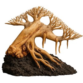 Azil Natural Aquarium Driftwood Bonsai Tree – Handcrafted for Freshwater & Saltwater Tanks, Durable Aquascaping Decor, Perfect Centerpiece for Medium-Sized Aquariums (Bonsai Length 7.8'')