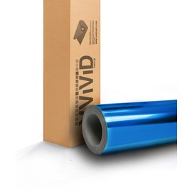 VViViD Gloss Chrome Blue Vinyl Wrap Adhesive Film (1ft x 2ft Roll) Air Release DIY Decal Sheet