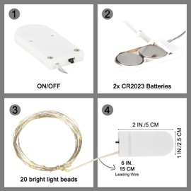 SINAMER 12 Pack Red Battery Operated String Lights, 7ft 20 Led Waterproof Copper Wire Firefly Starry for DIY Wedding Party Bedroom Christmas