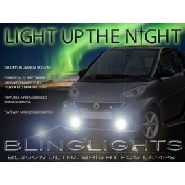 2008-2015 Smart ForTwo Bumper Fog Lamps Driving Light Kit + Full Harness