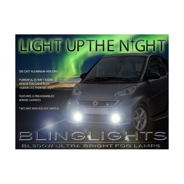2008-2015 Smart ForTwo Bumper Fog Lamps Driving Light Kit +
