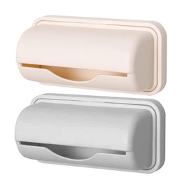 Roczential Garbage Bag Dispenser Trash Bag Dispenser Roll Holder 2Pcs Punch- Kitchen Plastic Bag Holder Wall Mounted Garbage Bag Organizer Under Sink for Kitchen Cabinet