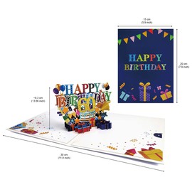 scicent Geburtstagskarte 60 Pop Up Grußkarten Geburtstag Lustige Geburtstagskarten mit Umschlag Geburtstagsgeschenke für Ihre Familie Freunde und Liebhaber Special - 23109