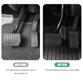 HZEL Car Foot Pedal Pads Set, 2PCS Aluminum Vehicle Accelerator Pedal Covers, Non Slip Performance Automotive Brake Foot Rest Pedal Extenders Replacement Compatible with Model 3 Model Y(Black)