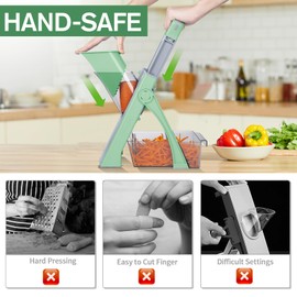 ZTQCSQ Upgraded version Mandoline Slicer for Kitchen &Safe Veggie Chopper 5 in 1 & Adjustable mandoline slicer.Detachable Blade,Can cut slicing,strips,shredding and dicing Kitchen Vegetable chopper