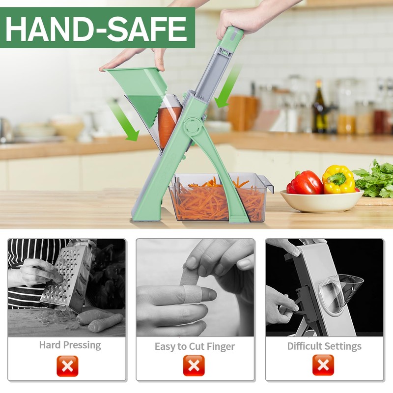 ZTQCSQ Upgraded version Mandoline Slicer for Kitchen &Safe Veggie Chopper