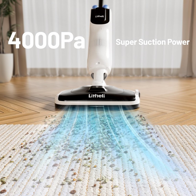 LiTHELi Cordless Vacuum Mop Cleaner, 2-in-1 Hard Floor Stick Vacuum,