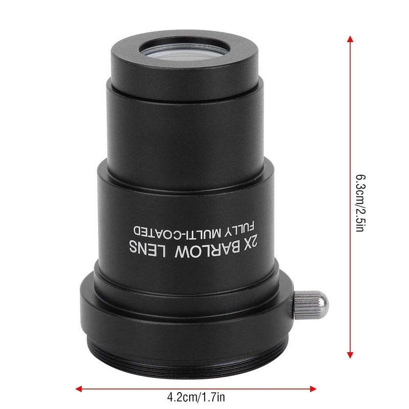 2X Barlow Lens M42x0.75 Thread Interface Anti-Rust Barlow Lens for