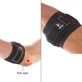Zamst Elbow Band Sports Elbow Brace With Pressure Pad For Tennis and Golf Elbow-for Tennis, Golf, Pickleball, Badminton-Black, Small