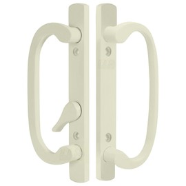 8.5" Legacy Sliding Patio Door Handle Set – Almond, Non-Keyed, Offset Latch– Replacement Handle Fits 3-15/16" Screw Spacing, 1-1/4" to 2-1/4" Thick Doors– Sash Controls 2265– Mortise Lock NOT Included