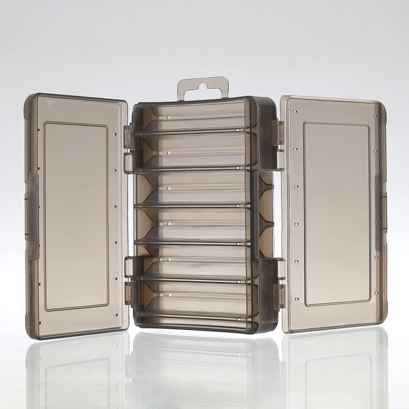 PATIKIL Fishing Lure Storage Box 2 Pack Plastic Two Sided