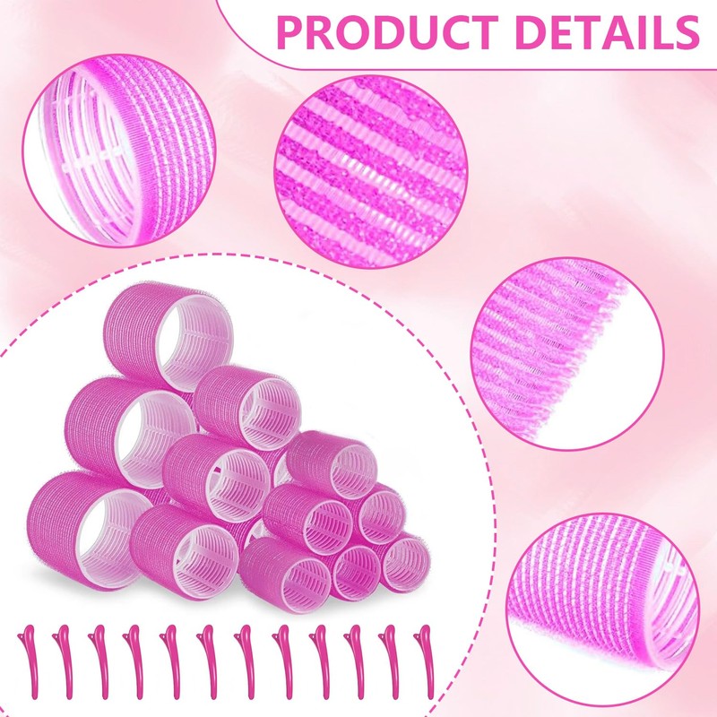 TopBine Self Grip Rollers Hair Curlers 30Pcs Set with 18Pcs