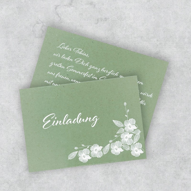 100 sheets DIN A5 paper - natural paper green -