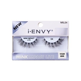 I-ENVY Mink Impact Lite - 100% 3D Mink-Like Vegan Lashes, Lightweight & Comfortable, Natural Fluffy, Invisible Band, All-Day Wear Undetectable False Eyelashes