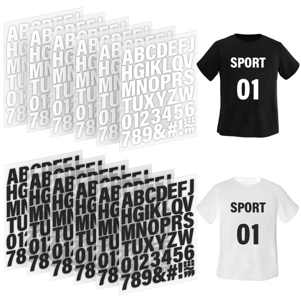 12 Sheets 588 Pieces Iron on Letters and Numbers for
