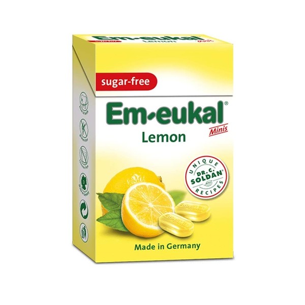 Em-Eukal Lemon Minis Cough Drops Menthol Sugar-Free 40g