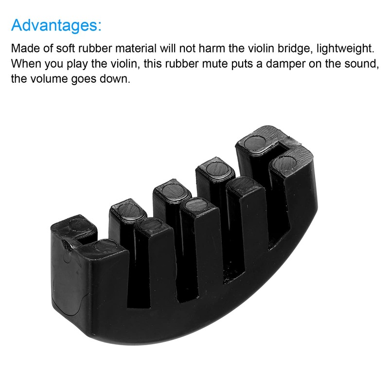 sourcing map Violin Practice Eliminator Silent Rubber Black 4/4 Volume