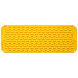 MicoYang Silicone Dish Drying Mat for Multiple Usage,Easy clean,Eco-friendly,Heat-resistant Silicone Mat for Kitchen Counter,Sink,Bar,Bottle,or Cup Yellow M 17 inches x 6 inches