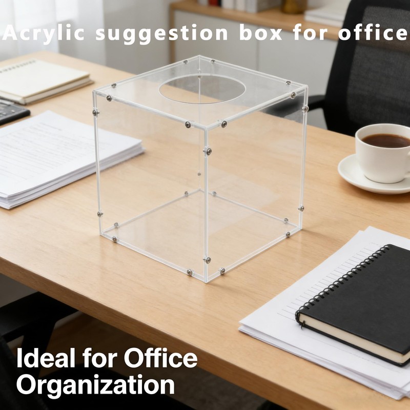 SHUMEI Clear Acrylic Multi-Functional Box - Raffle, Suggestion, Ballot, Tip,