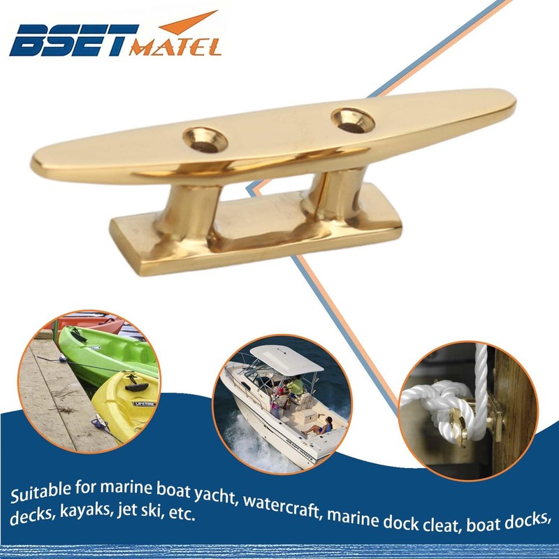 Brass Boat Cleats , 2 Pcs Dock Cleat with Fastener,