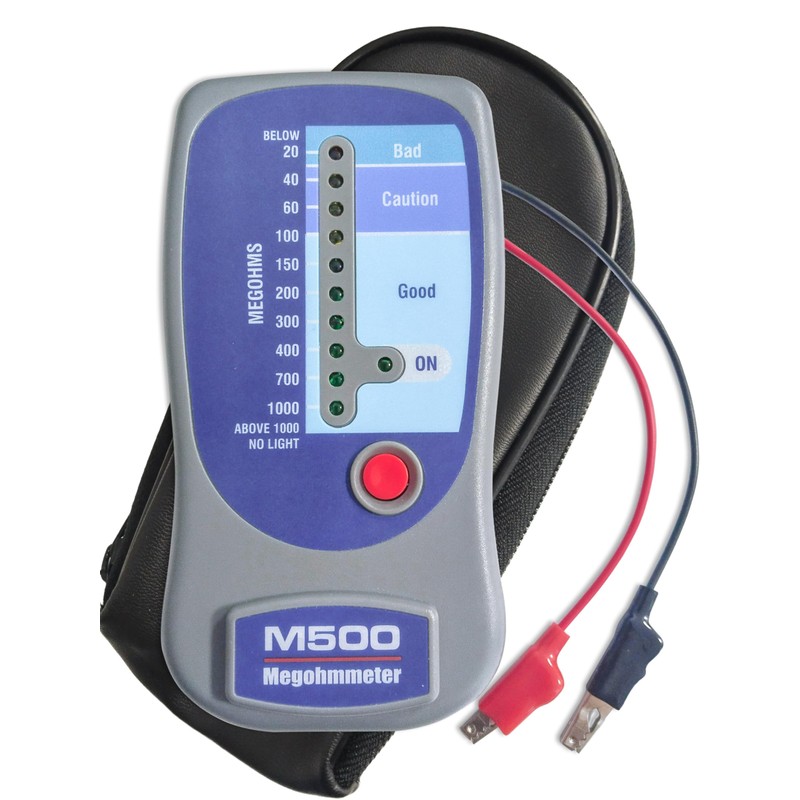 M500 Insulation Tester, Electronic Megohmmeter up to 1000 megohms, Battery