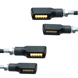 Germany Motorsports LED Mini Indicator Motorcycle Indicator Corner E Approved E Mark Universal for Moped Scooter Custom with 12 V (2 Pairs)