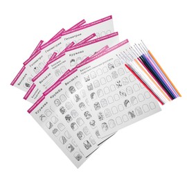 Baluue Manicure Training Kit Nail Practice Painting Template and Liner Pen Set Nail Types