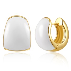 ToHeart 14k Gold Metal Huggie Hoop Earring, Minimalist Design Jewelry Gift