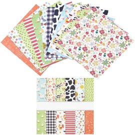 GORGECRAFT 24 Sheets 12 Styles Farm Theme Scrapbook Paper Pad 5.98x5.98inch Cow Animal Patterned Single-Sided Decoupage Papers Background Supplies for Card Making Writing Journaling Crafts