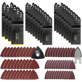 82-Piece Multitool Saw Blades Wood Set, 4 Oscillating Multitool Saw Blades Titanium, Multitool Sanding Plate for Delta Grinder