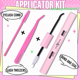 Lash Bond and Seal Waterproof Lash Cluster Glue with Eyelash Brush and Lash Tweezers 2 in 1 Bond and Seal Lash Glue Strong Hold Cluster Lash Glue by Ruairie