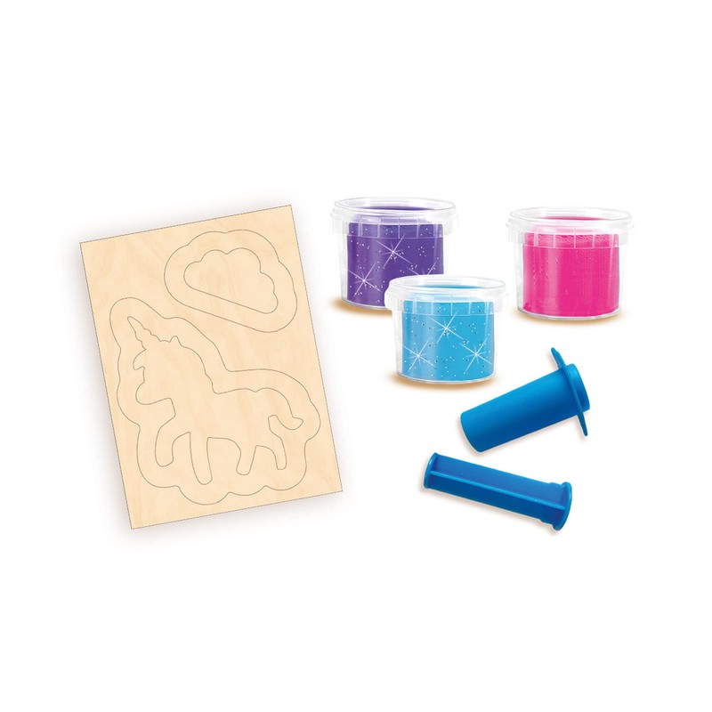 SES Creative 00410 Dough-Unicorns neon Glitter