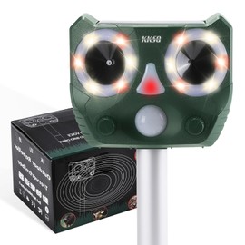 2026 Upgraded Solar Ultrasonic Animal Repellent Outdoor Indoor with Bionic Shape Design, Waterproof Deer Repellent Device with Motion Activated Deterrent Cat Dog Bird Rabbit Squirrels Raccoon Skunk